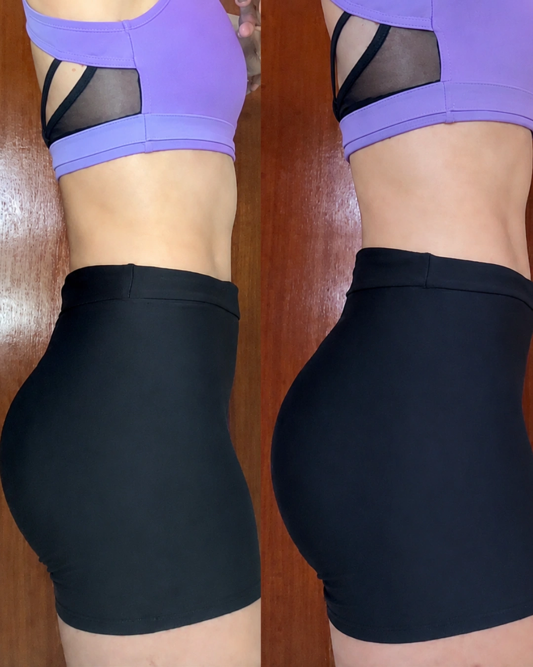 Antes e depois de aluna