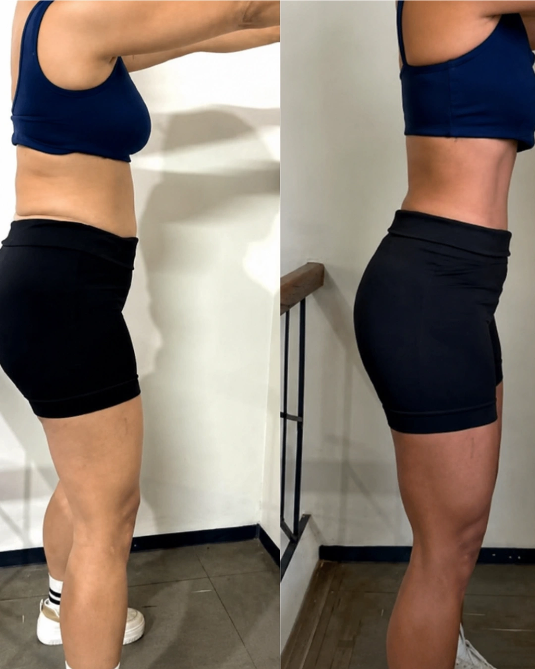 Antes e depois de aluna