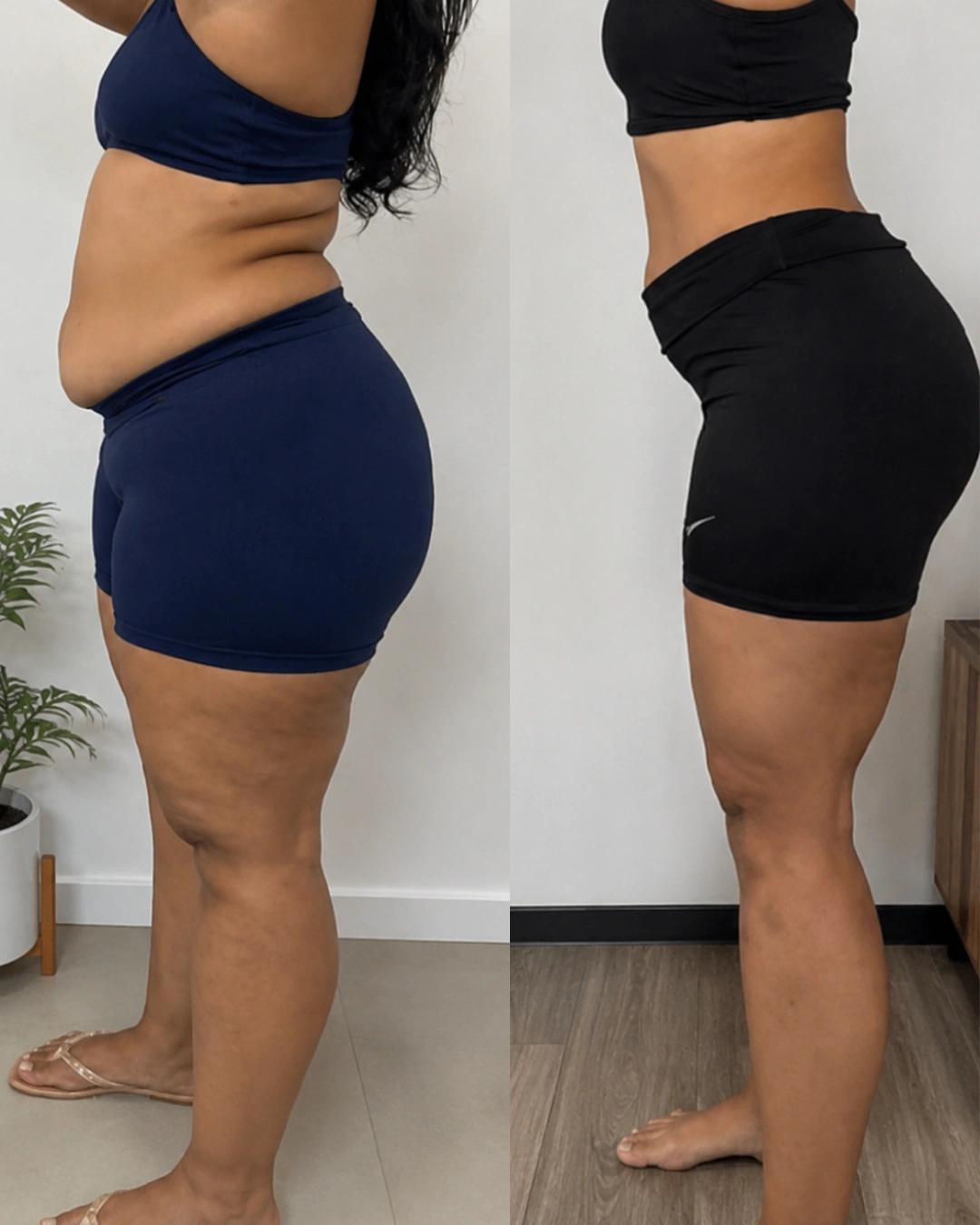 Antes e depois de aluna