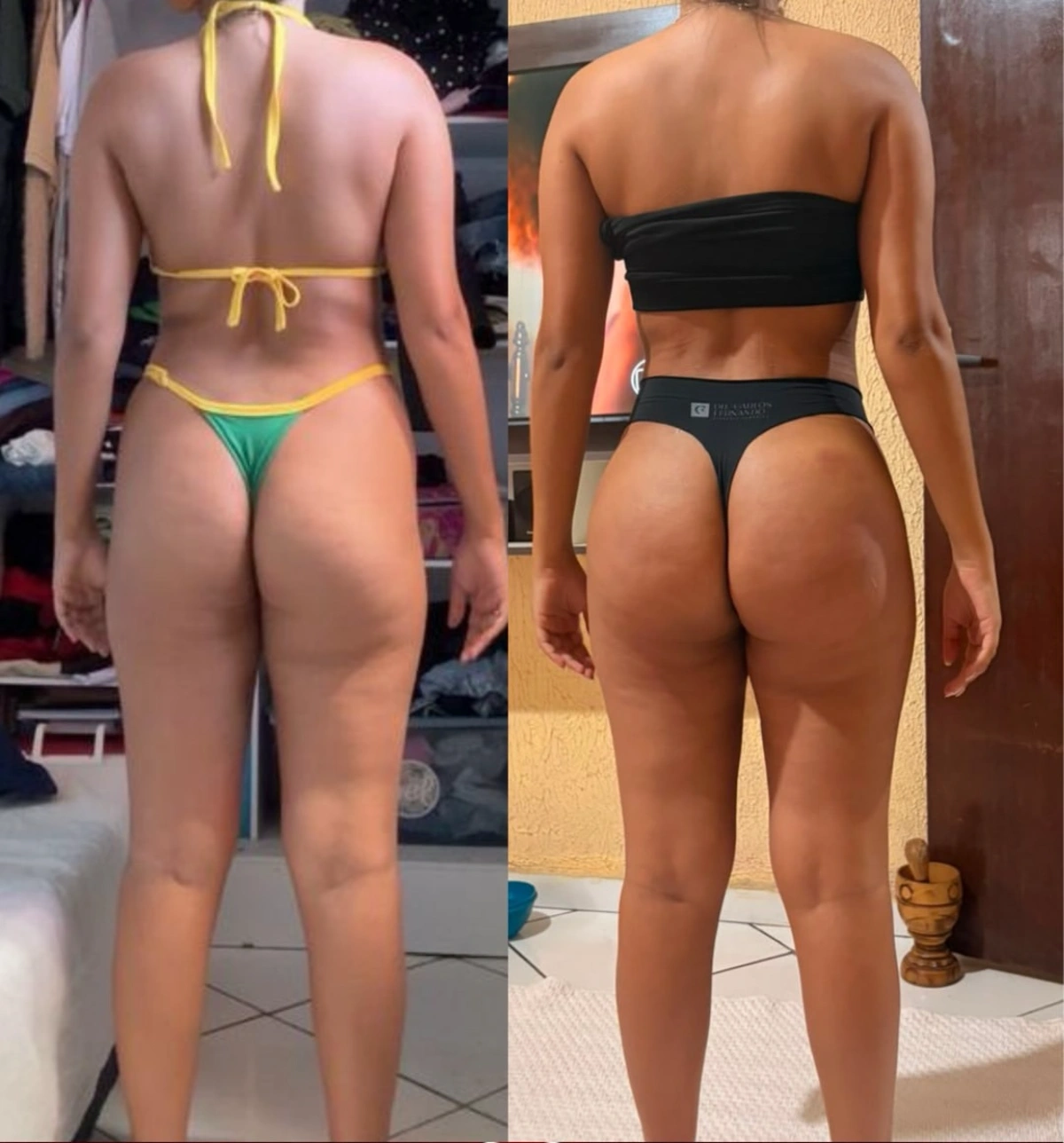 Antes e depois de aluna