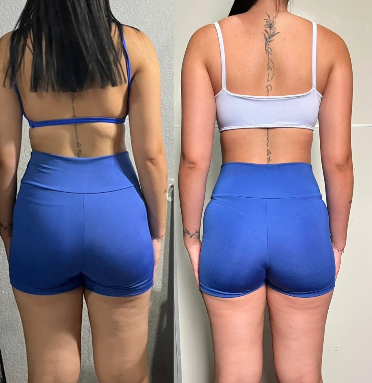 Antes e depois de aluna