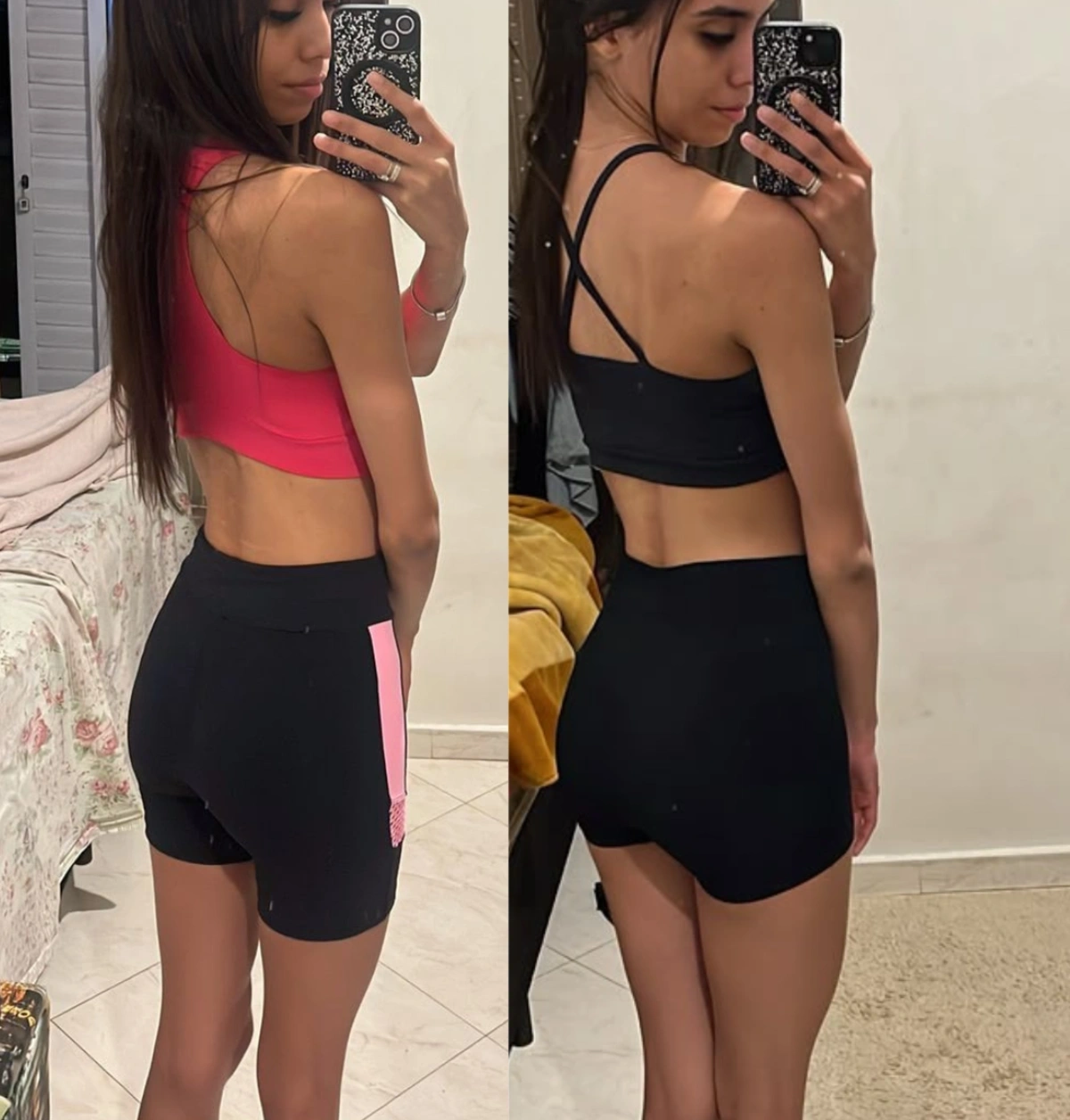 Antes e depois de aluna